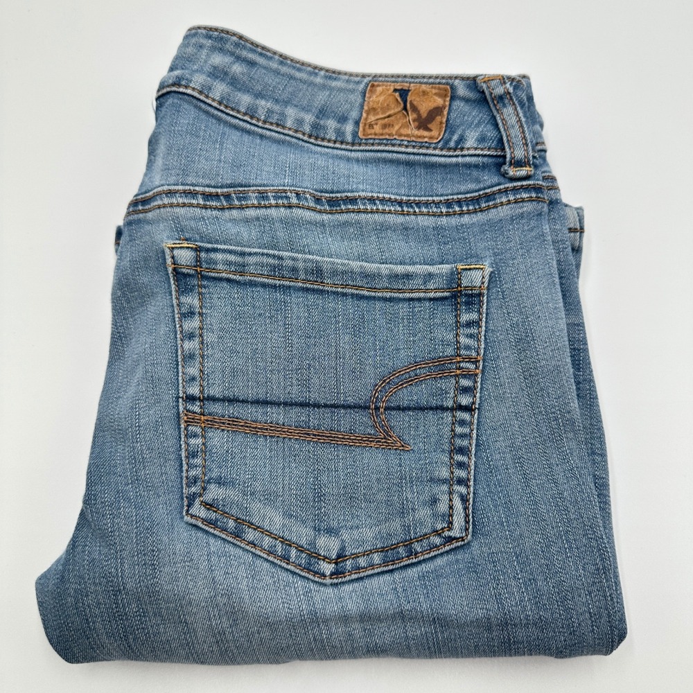 American Eagle Favorite Boyfriend Jeans Womens 6 Light Wash Low Rise Y2K Stretch